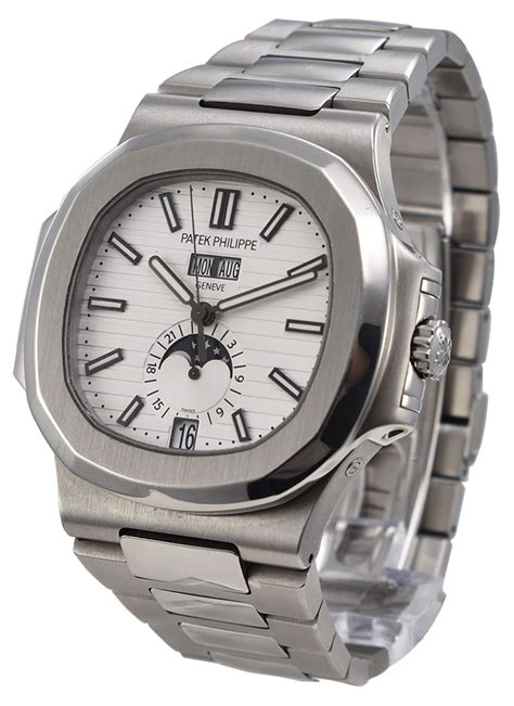 patek philippe nautilus 5726 1a silvery-white dial|Patek Philippe blue face price.